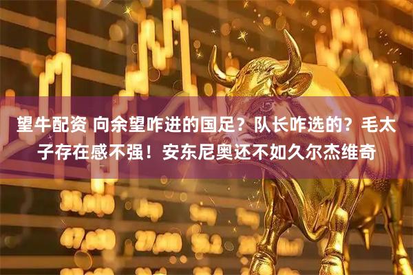 望牛配资 向余望咋进的国足?队长咋选的?毛太子存在感不强!安东尼奥还不如久尔杰维奇